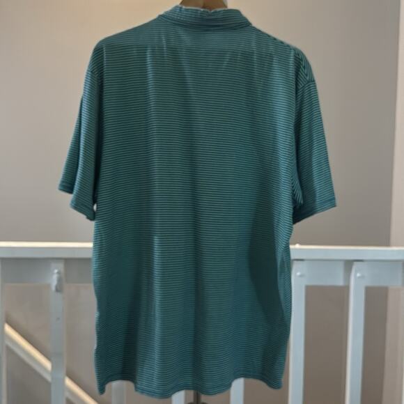 johnnie-O green / blue horizontal stripe Golf Cotton Pocket Polo Size XL - Picture 3 of 5